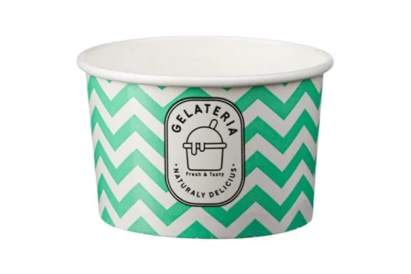 Χάρτινο Μπωλ Παγωτού 8oz Zig Zag Design
