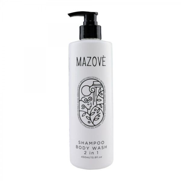MAZOVE Σαμπουάν - Αφρόλουτρο 2 σε 1 σε επιτοίχιο μπουκάλι 450ml